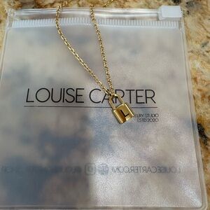 Louise Carter Gold Lock Pendant Necklace